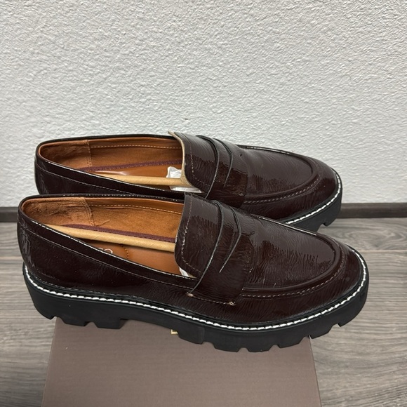 Franco Sarto Balin Lug Sole Penny Loafer In Burgundy Patent - Picture 5 of 8